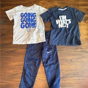 3 Nike Boys 4t 2 T-Shirts & Sweatpant Set
